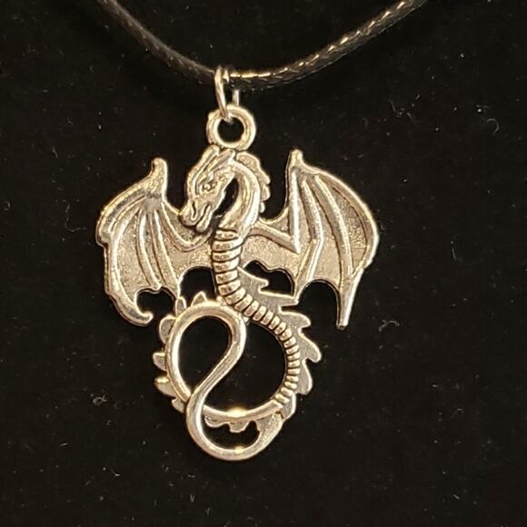 Jewelry - Silver Toned Dragon Charm Necklace